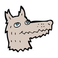 Cartoon Wolf Head N45