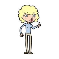 cartoon woman giving thumbs up symbol N99