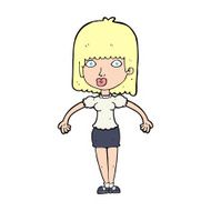 cartoon woman shrugging shoulders N707