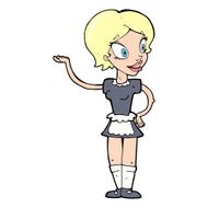 cartoon woman in maid costume N13