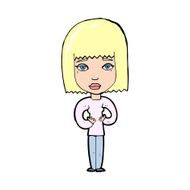 cartoon woman indicating self N14