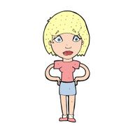 cartoon worried woman N116