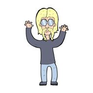 cartoon hippie man waving arms N12
