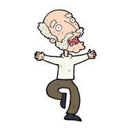 cartoon old man having a fright N12