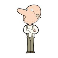 cartoon old man with folded arms N14
