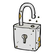 caroon rusty old padlock N16