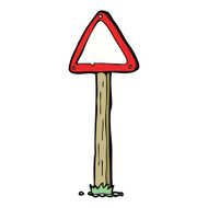 cartoon road sign N38