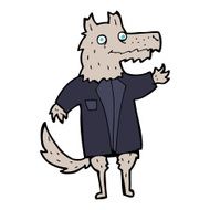 cartoon wolf businessman N9