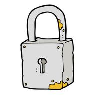 cartoon rusty lock N14