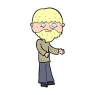 cartoon happy bearded man N15