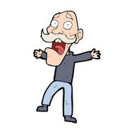 cartoon shocked old man N46
