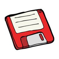 cartoon old computer disk N14