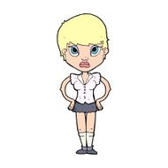 cartoon annoyed girl N37