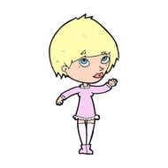 Cartoon Woman Waving N499