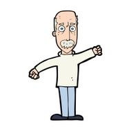cartoon angry old man N227