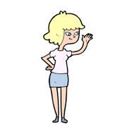 cartoon friendly girl waving N13