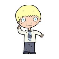 cartoon school boy with idea N47