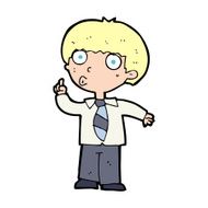 cartoon school boy with question N22