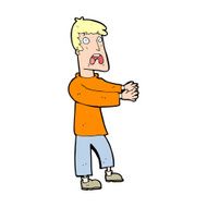 cartoon terrified man N415
