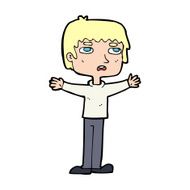 cartoon nervous man N233