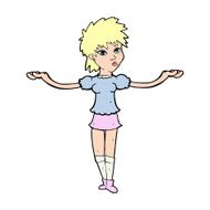 cartoon woman shrugging shoulders N711