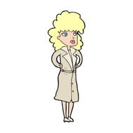 cartoon woman in trench coat N41