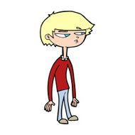 cartoon suspicious boy N13
