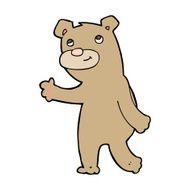 cartoon happy waving bear N5