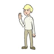 cartoon waving man N99