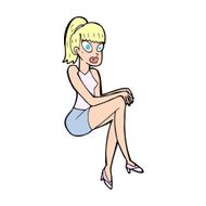 cartoon pretty woman N419
