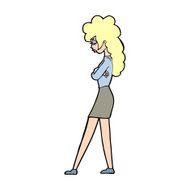 cartoon annoyed woman N283