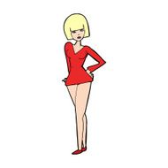 cartoon pretty woman N422