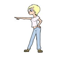 cartoon woman pointing N321
