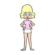cartoon surprised woman N346
