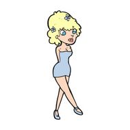 cartoon woman posing in dress N56