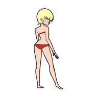 cartoon woman in bikini N77