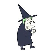 cartoon ugly old witch N14