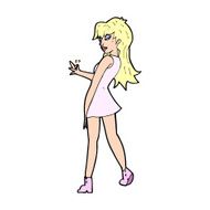 cartoon woman posing in dress N57