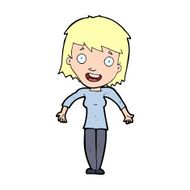 cartoon woman shrugging shoulders N712