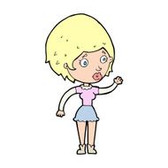 Cartoon Woman Waving N501