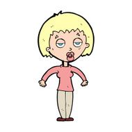 cartoon woman shrugging shoulders N713