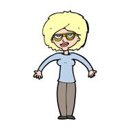 cartoon woman shrugging shoulders N714