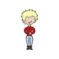 cartoon crazy excited woman N28