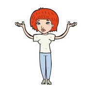 cartoon woman shruggin shoulders N4