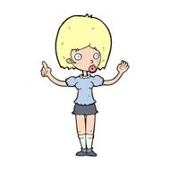 cartoon woman explaining her point N54