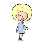 cartoon woman explaining her point N56
