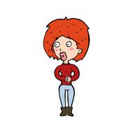 cartoon surprised woman N347