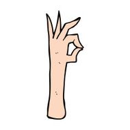 cartoon okay hand gesture N29