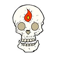 cartoon mystic skull N19