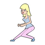 cartoon crazy dancing girl N14
